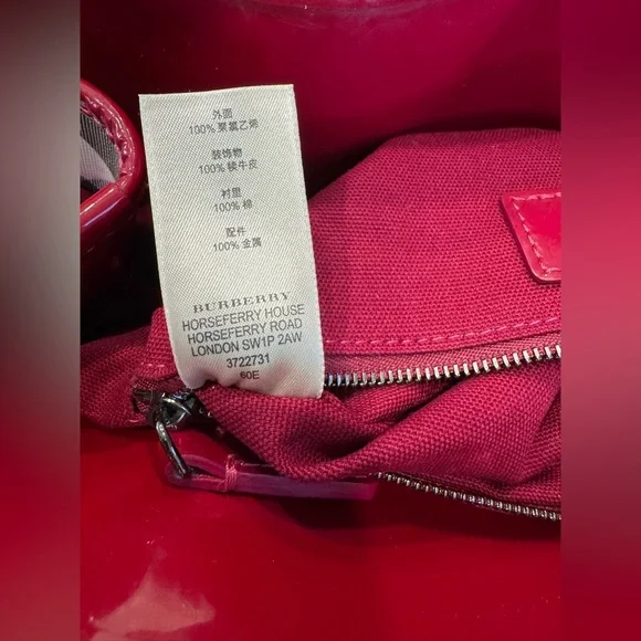 AUTHENTIC Burberry Raspberry Gradient Supernova Check Tote - Picture 14 of 16
